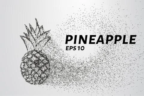 Pineapple of particles. Pineapple consists of small circles and dots. Vecto.. Stock Illustration