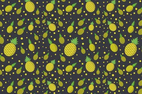 Pineapple pattern illustrated on background 스톡 일러스트