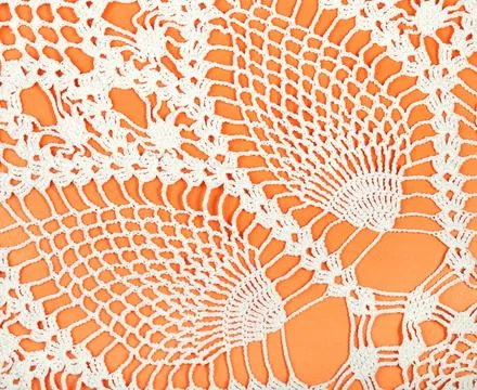 Pineapple pattern lace by crochet close up vintage knitting craftsmanship ... Stock Photos