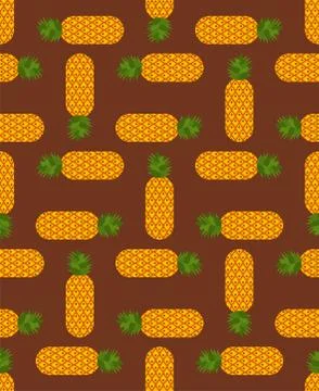 Pineapple pattern seamless. ananas ornament. exotic tropical fruit background Illustrazione stock