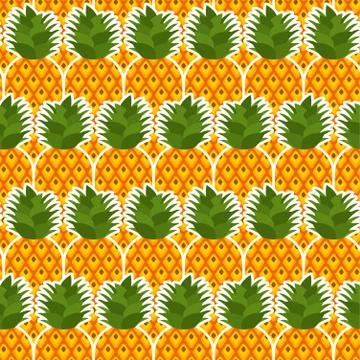 Pineapple pattern seamless. pineapples background. Fruits texture. Cartoon st Stock Illustration