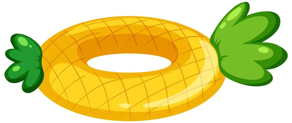 Pineapple pattern swimming ring isolated Stock Illustration