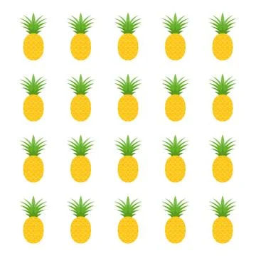 Pineapple pattern for textile fabric or wallpaper background Stock Illustration