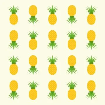 Pineapple pattern for textile fabric or wallpaper background Stock Illustration