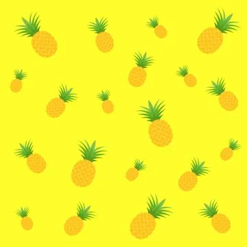 Pineapple pattern for textile fabric or wallpaper background Stock Illustration