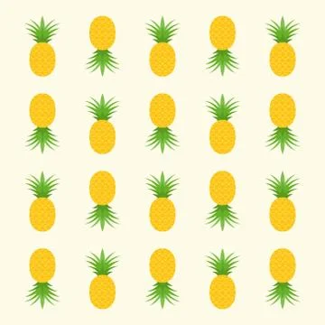 Pineapple pattern for textile fabric or wallpaper background Stock Illustration