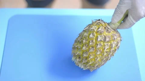 Pineapple peeling Stock Footage 158362616