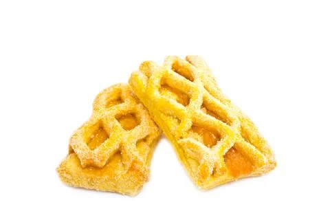 Pineapple pie isolated Stock Photos