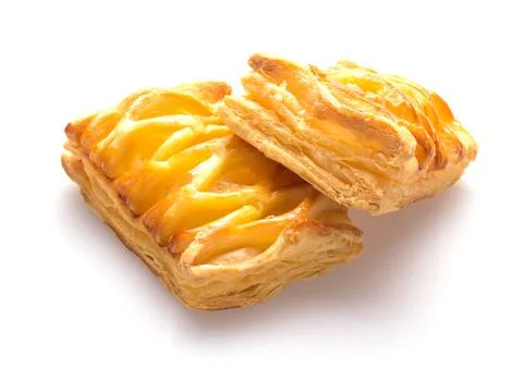 Pineapple Pie on White Background Stock Photos