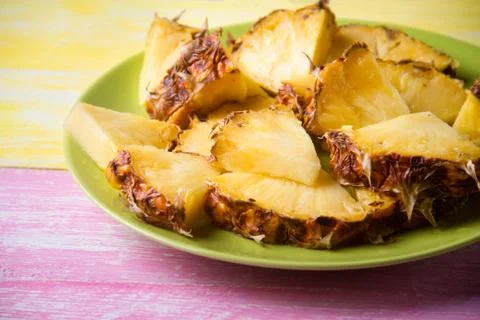 Pineapple pieces Stock Photos