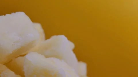 Pineapple pieces on a yellow background. Stock Footage 291175883