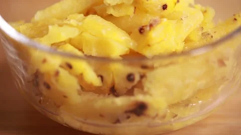 Pineapple pineapple pulp ingredients (4) Stock Footage 202155497