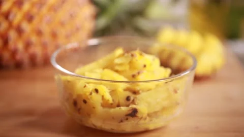 Pineapple pineapple pulp ingredients (5) Stock Footage 202155490