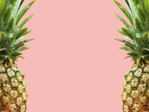 Pineapple with pink background. Stock Photos