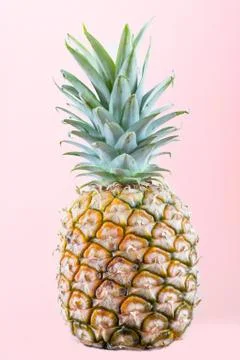 Pineapple on pink background Stock Photos