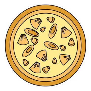 Pineapple pizza icon flat style digital art Stock-Illustration