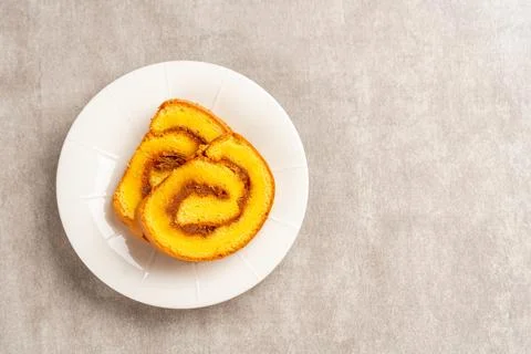 Pineapple roll cake Stock Photos