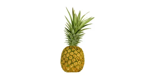 Pineapple rotating over a white background Stock Footage 42988361