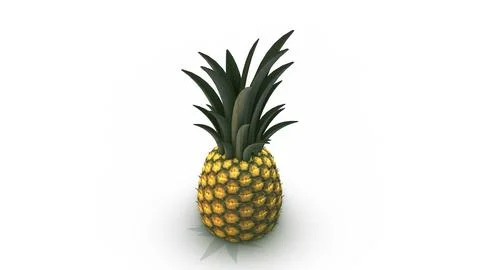 Pineapple Rotation on a White Background Stock Illustration