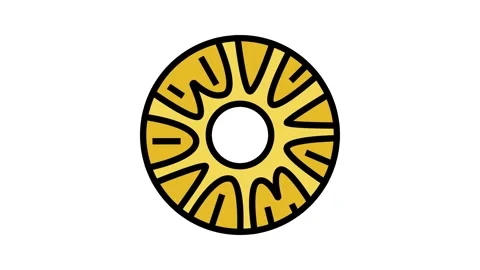 Pineapple round slices color icon animation Stock Footage 225061391