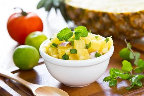 Pineapple salsa Stock Photos