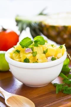 Pineapple salsa Stock Photos