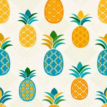 Pineapple seamless pattern background Stock Illustration