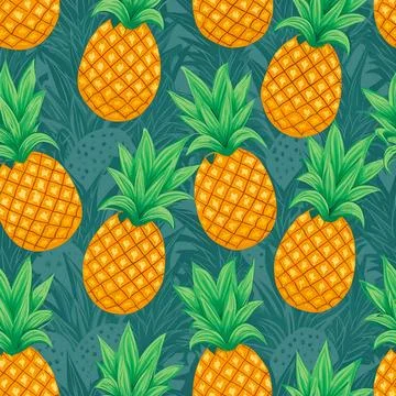 Pineapple seamless pattern background Stock Illustration