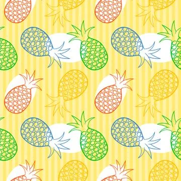 Pineapple seamless pattern Stock Illustration