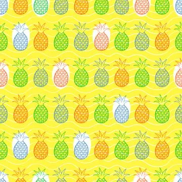 Pineapple seamless pattern Stock Illustration