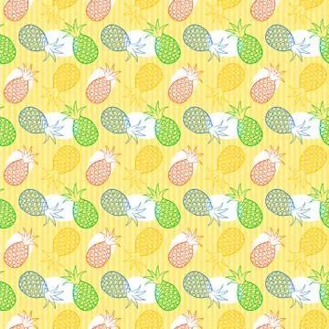 Pineapple seamless pattern Stock Illustration