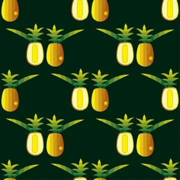 Pineapple seamless pattern Stock Illustration