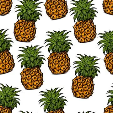 Pineapple seamless pattern Stock Illustration