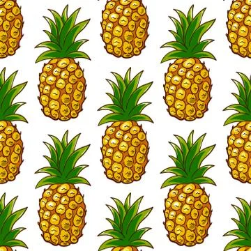 Pineapple Seamless Pattern Stock Illustration