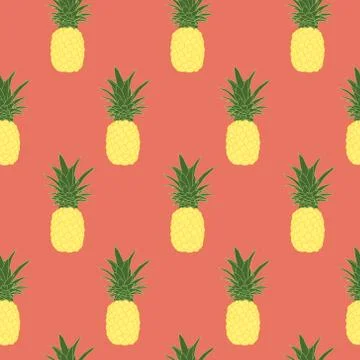 Pineapple seamless pattern Stock Illustration