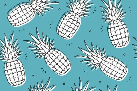 Pineapple seamless pattern 스톡 일러스트