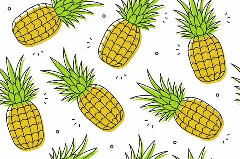 Pineapple seamless pattern Illustrazione stock