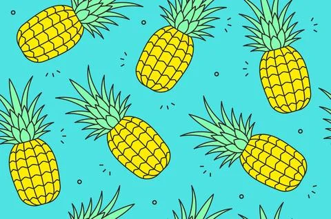 Pineapple seamless pattern Stock Illustration