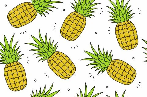 Pineapple seamless pattern Stock Illustration