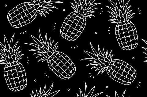 Pineapple seamless pattern Stock Illustration