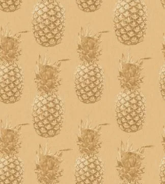 Pineapple seamless pattern in sepia color Foto stock