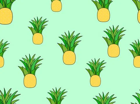Pineapple seamless pattern. Summer fruit pattern. Pineapple fruit Stock Illustration