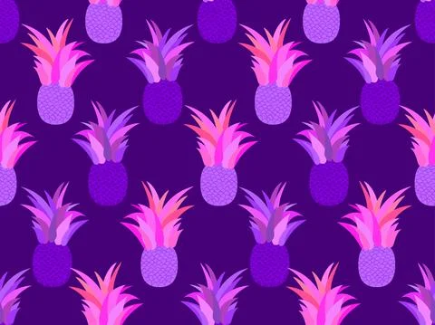 Pineapple seamless pattern. Summer fruit pattern. Pineapple fruit Stock Illustration