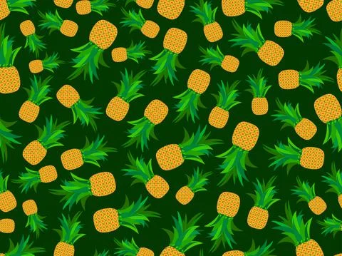 Pineapple seamless pattern. Summer fruit pattern. Pineapple fruit. Tropical Stock Illustration