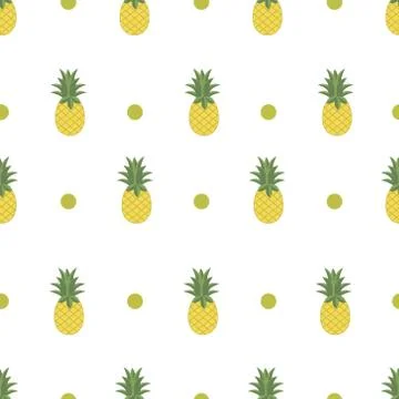 Pineapple Seamless Pattern Vector Stock Illustration