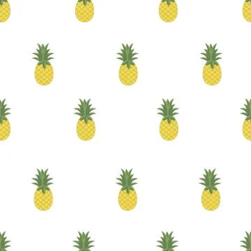 Pineapple Seamless Pattern Vector Stock Illustration