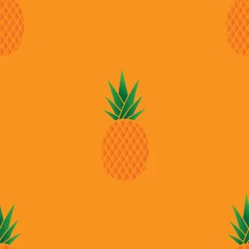 Pineapple seamless pattern. Vector illustration of a seamless pattern of pine Stock Illustration