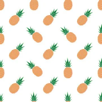 Pineapple seamless pattern. Vector illustration of a seamless pattern of pine Stock Illustration
