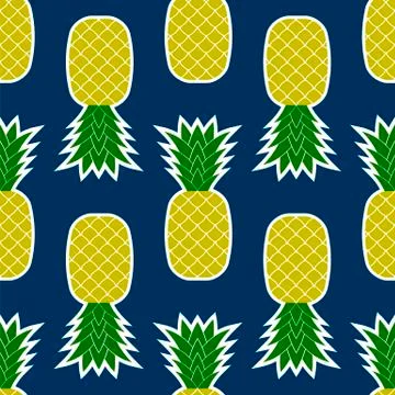 Pineapple Seamless Tropical Fruit Texture Stock Illustration