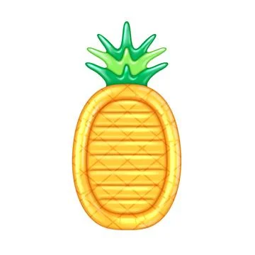 Pineapple Shaped Inflatable Pool Float on White Background Stock Illustration